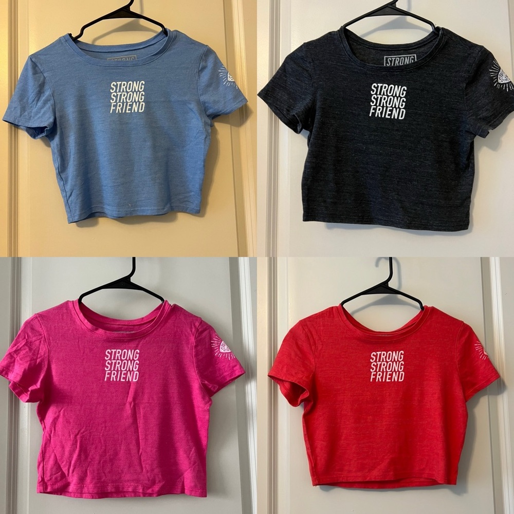 Powerlifting - Crop Top Bundle - Red, Pink, Blue, Black - XS & S - Strong Strong